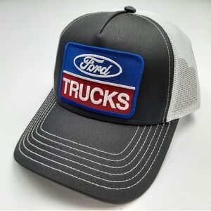 Ford trucks embroidered patch mesh snapback hat cap gay white curved bill